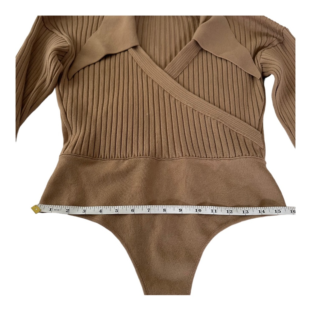 KHAITE Tan Ribbed Bodysuit - Picture 8 of 11